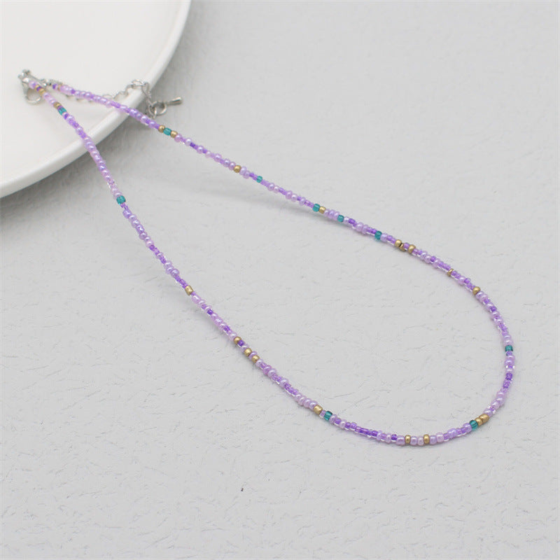 Korean Style Bohemia Khaki Beaded Bead Sweet Necklaces