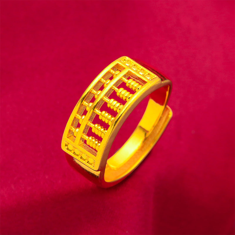 Vietnam Sand Gold Abacus Female Open Jewelry Set