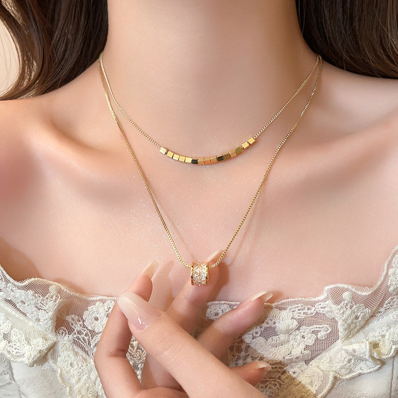 Women's Twin Light Luxury Minority Titanium Steel Clavicle Chain Necklaces