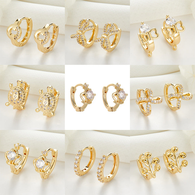 Women's Classic Style Simple Zircon Clip Temperamental Minority High-grade Ear Buckle