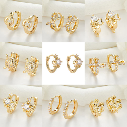 Women's Classic Style Simple Zircon Clip Temperamental Minority High-grade Ear Buckle