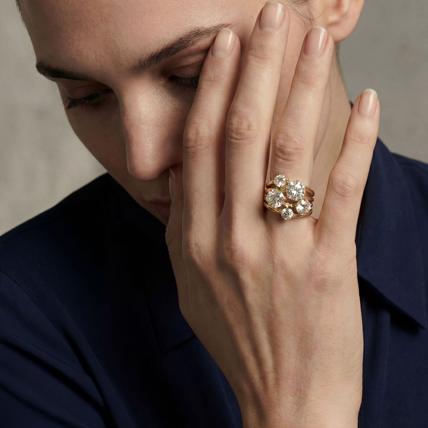 Affordable Luxury Style Inlaid Exaggerated Design Rings