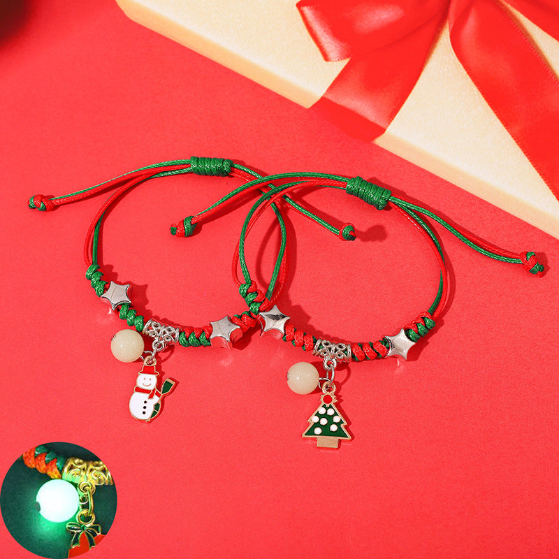 Luminous Christmas Design Carrying Strap Girlfriends Bracelets