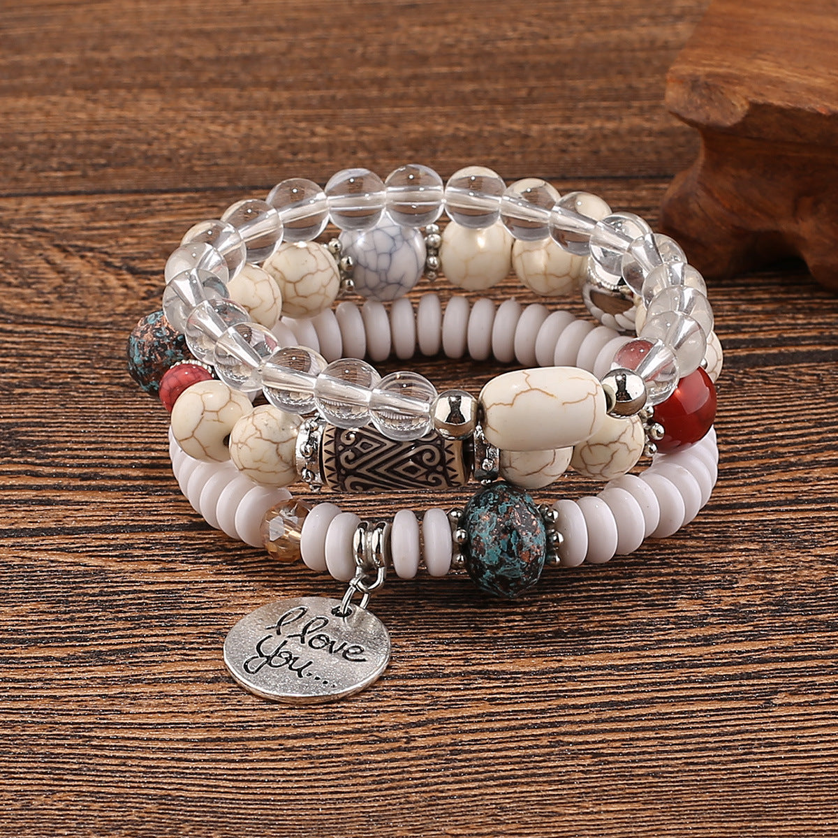 Women's Beads String Layered Fashionable Personalized English Bracelets