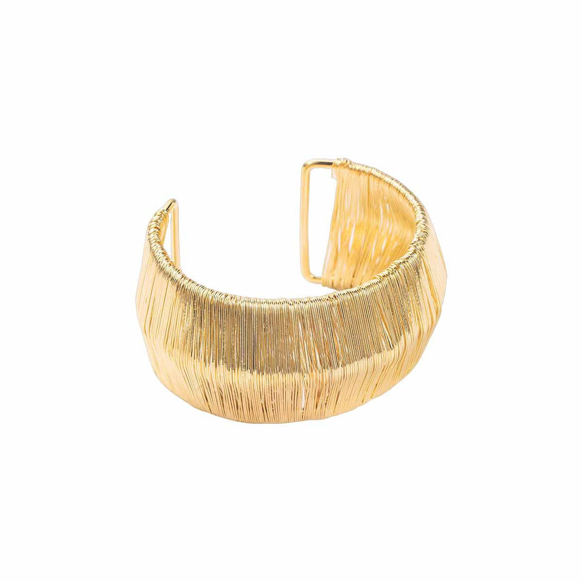Metal Brushed Personality Geometry Hollow Width Bracelet
