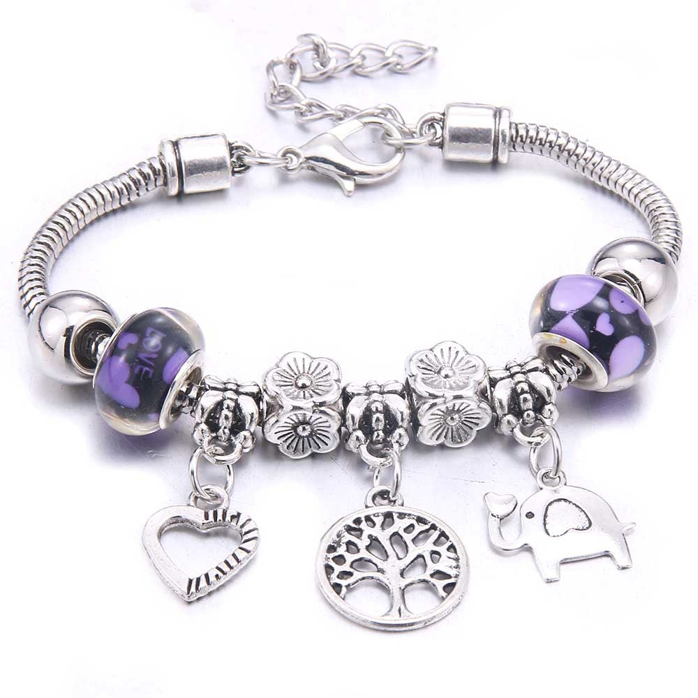 Women's Grid Popular Adjustable Crystal Love Butterfly Bracelets