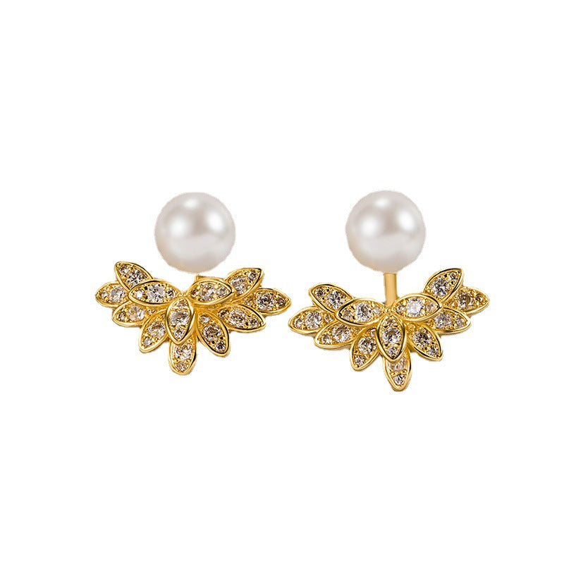 Petal Pearl Female Summer Tide Light Luxury Earrings