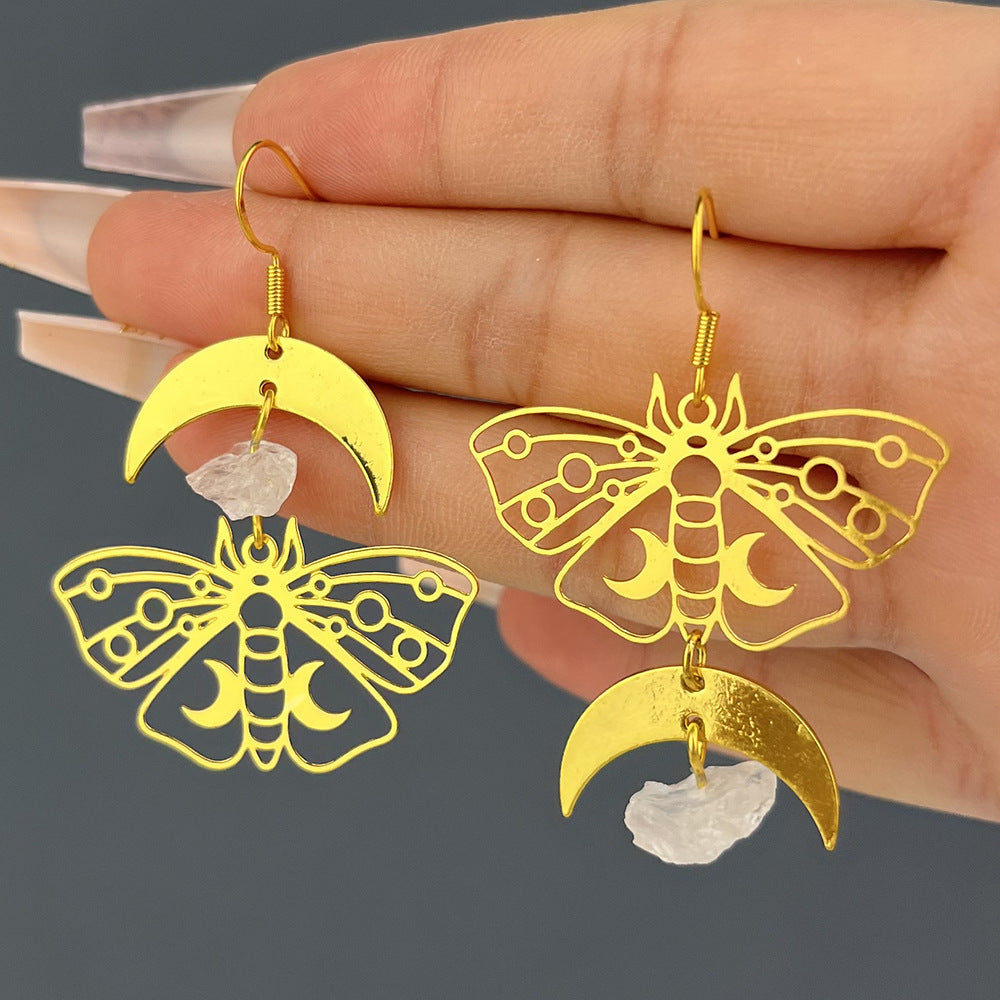 Personality Hollow Out Mushroom Flower Butterfly Earrings