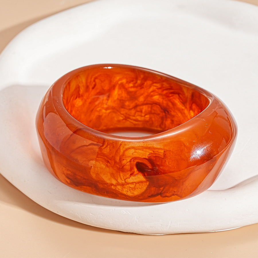 Women's Irregular Resin Minority Simple Retro Temperament Personality Fashion Design Unique Bracelets
