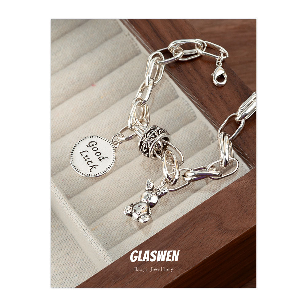 Unique Punk Style Vintage Cross Right Rain Life Bracelet