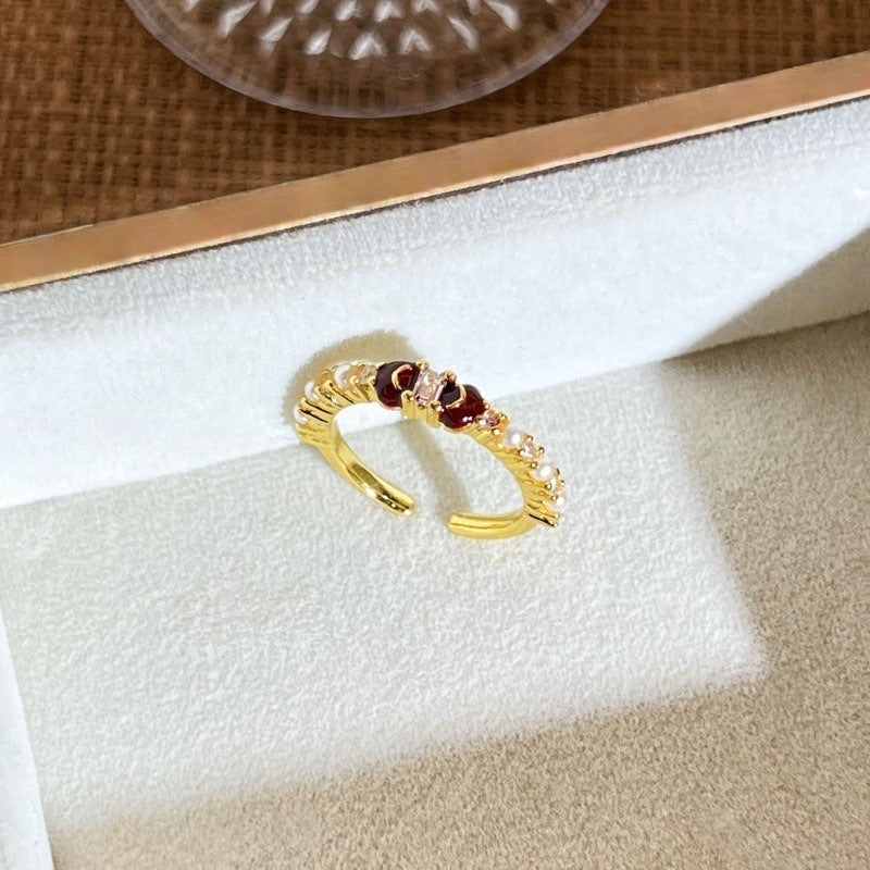 Leaf Flower Female Geometric Affordable Luxury Fashion White Ring