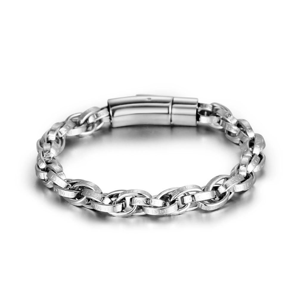Men's Steel Vintage Distressed Handmade Chain Woven Bracelets