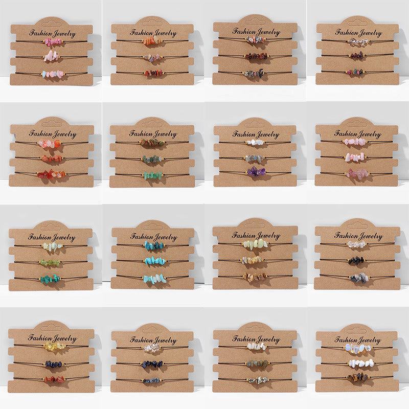 Natural Crystal Gravel Female Irregular Rough Stone Bracelet