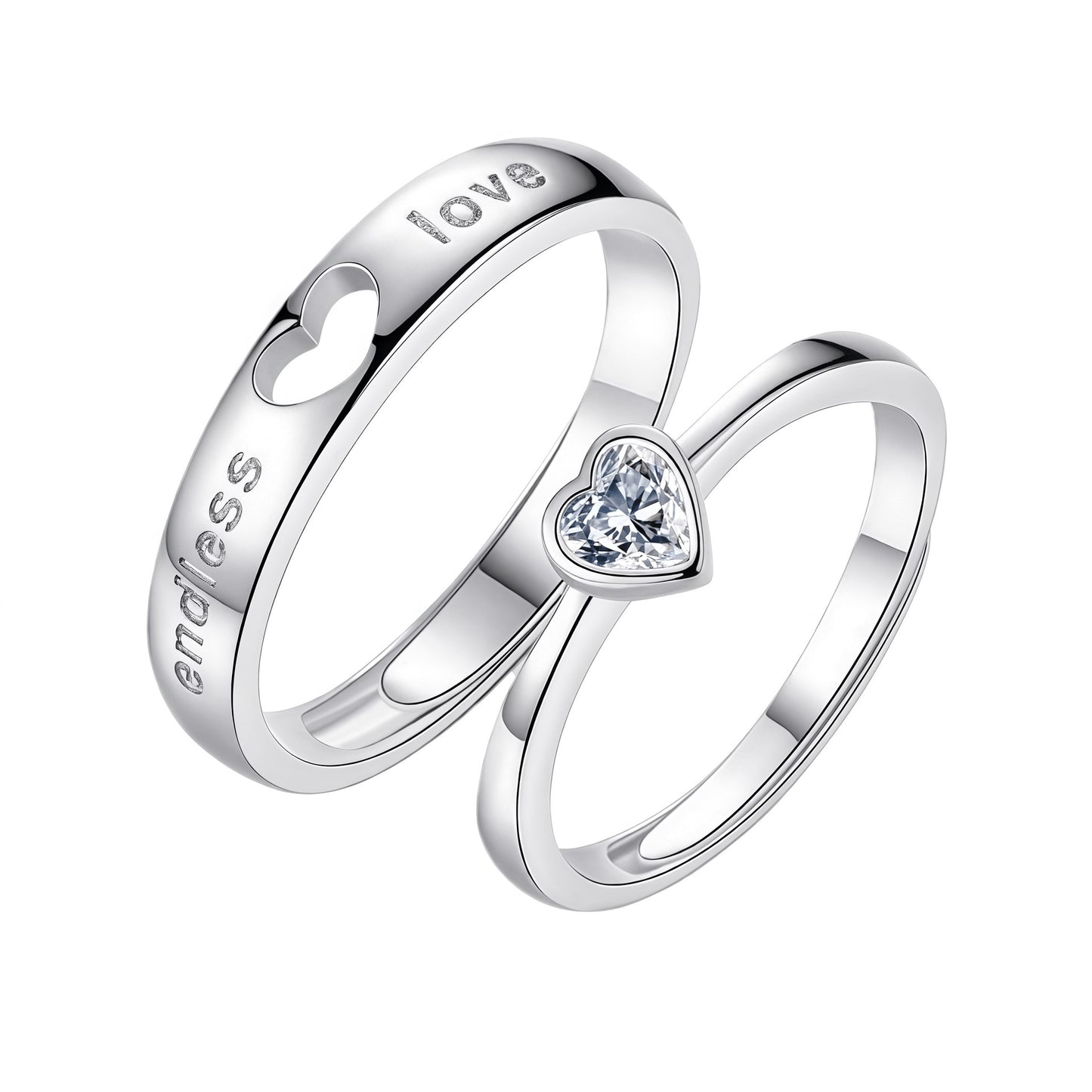 Women's & Men's Gold Plated Couple Pair Of Open Ring