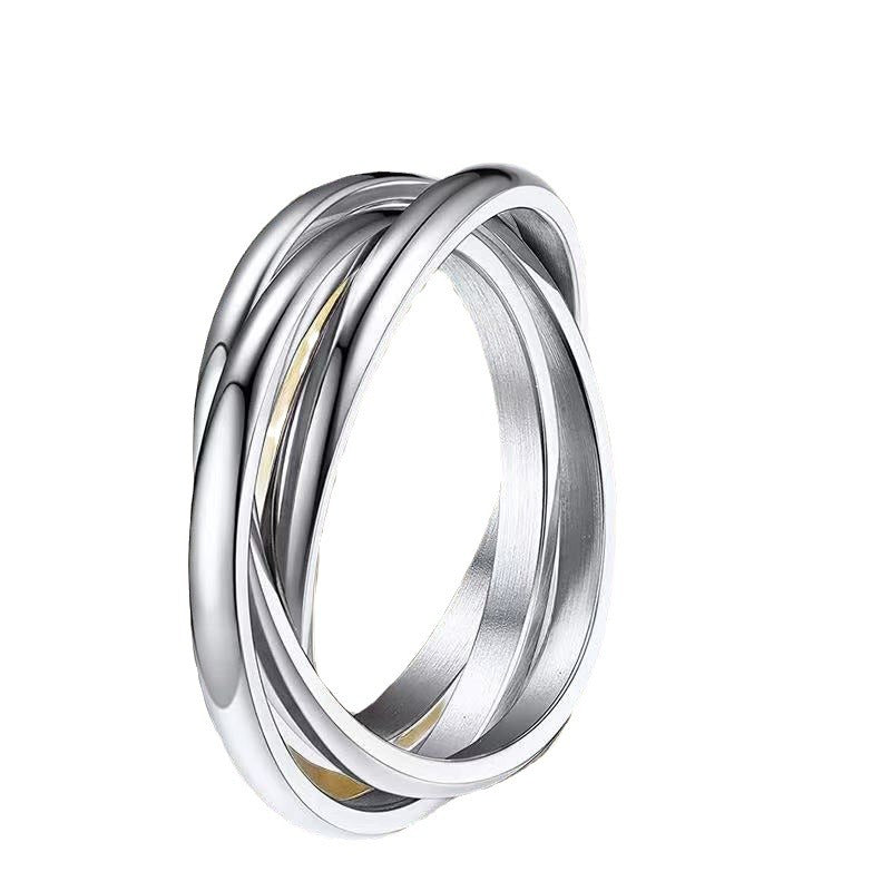 Stainless Steel Female Niche Cold Rotatable Decompression Rotating Three-ring Ring