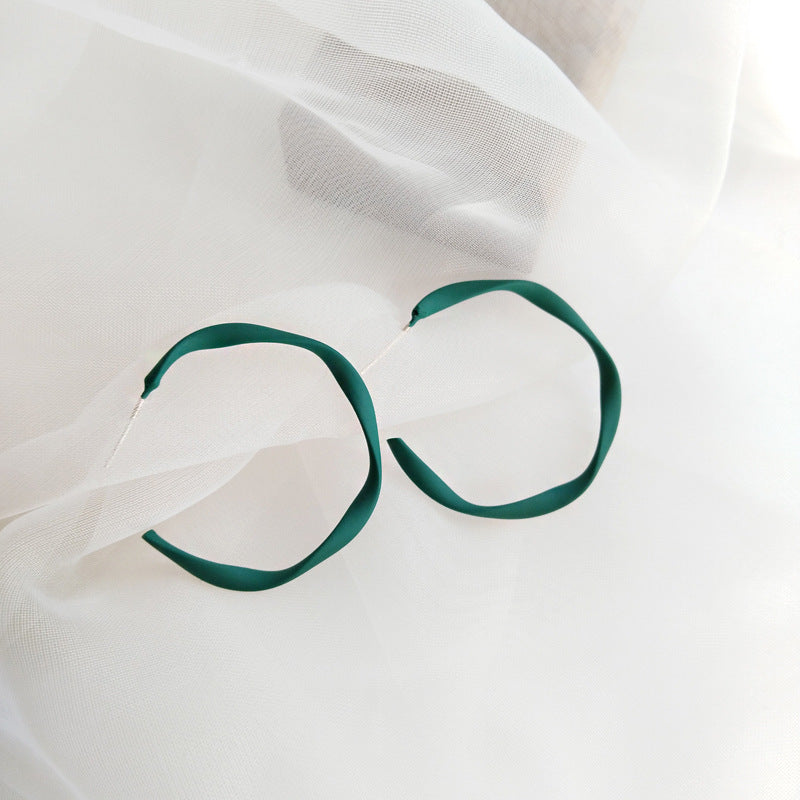 Sier Needle Color Shaped Simple Wave Pattern Personality Geometry Circular Rings