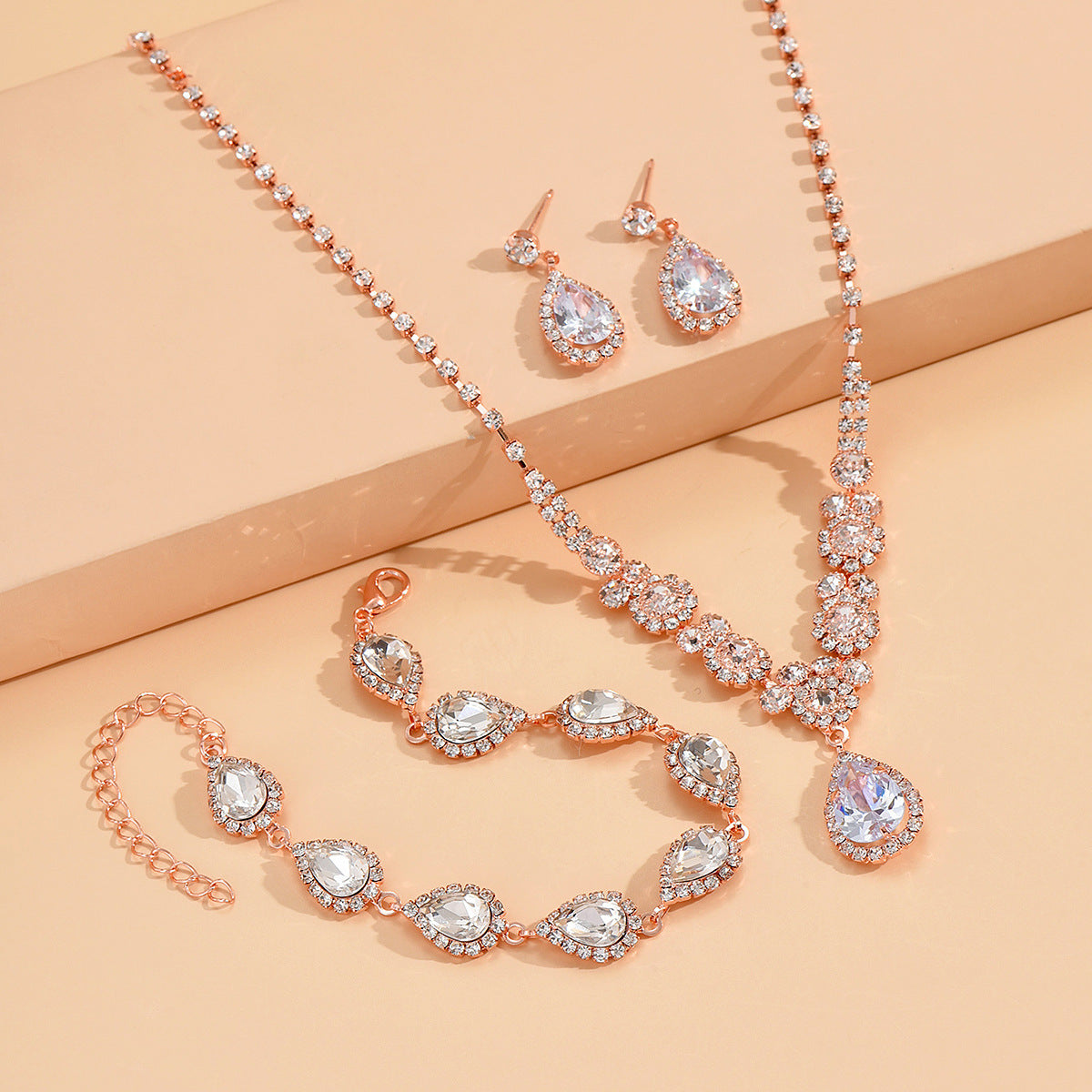 Brilliant Rhinestones Zircon Angels Cry Water Rings
