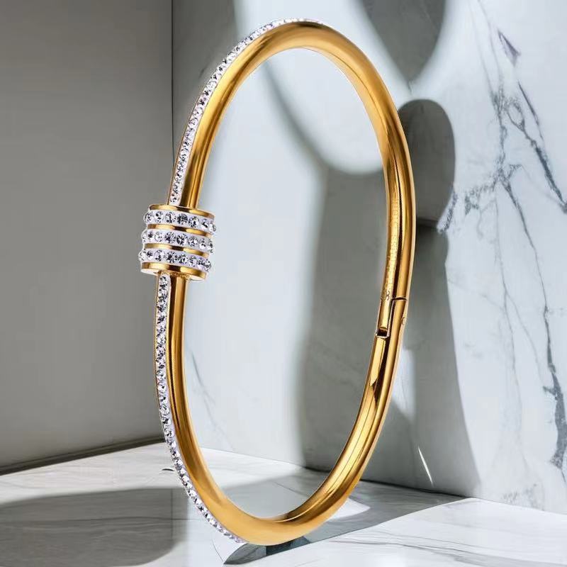 Stainless Steel Small Waist Diamond Titanium Bracelets