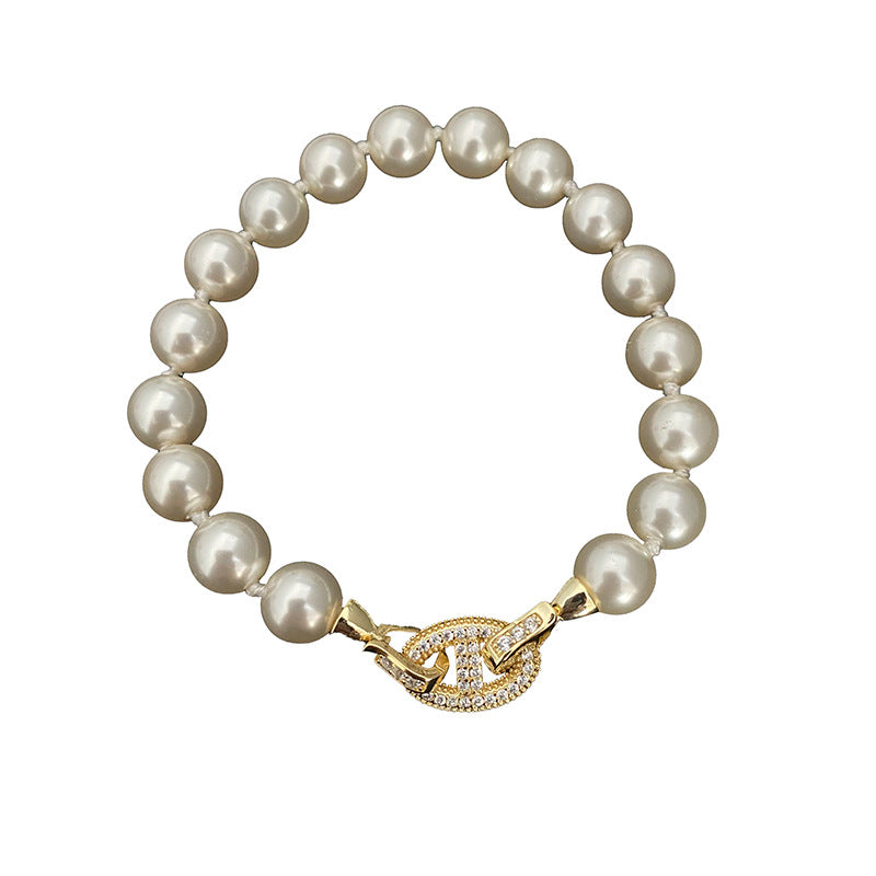 Elegante Perfect Circle Pearl Fashion Light-Armbänder für Damen