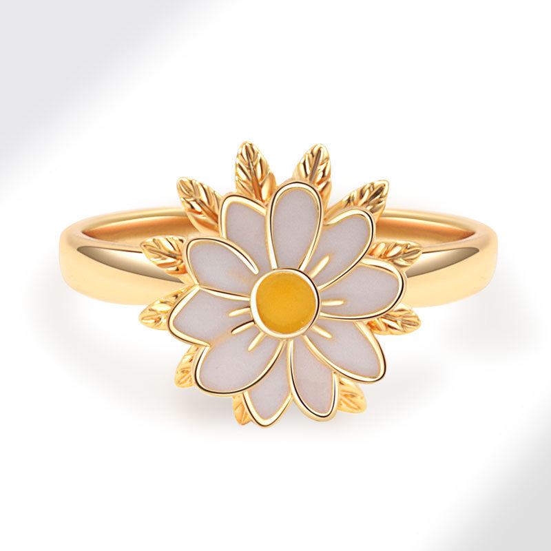 Dripping Daisy Flower Style Adjustable Opening Ring