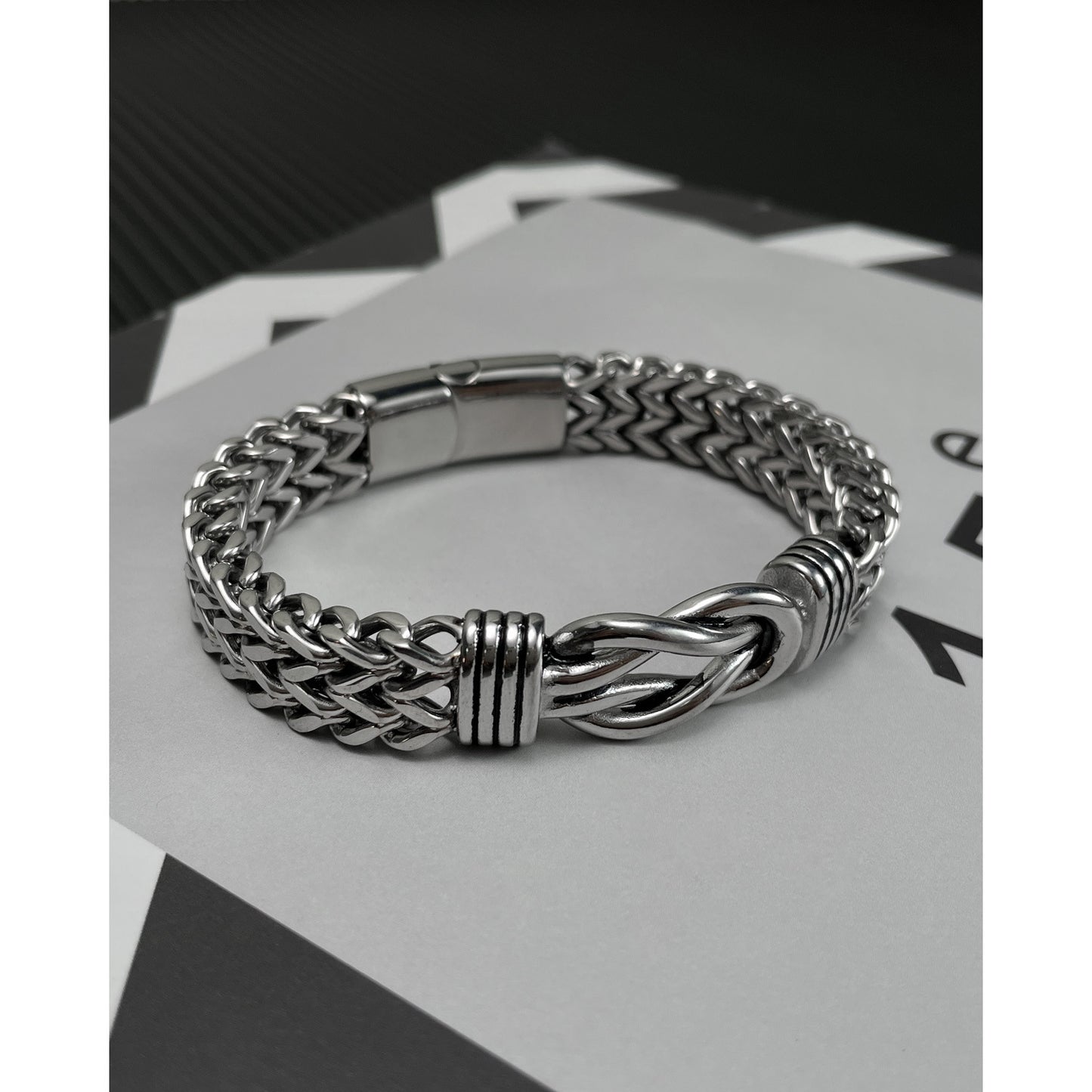 Bracelets de hanche à boucle magnétique pour hommes, chaîne à double rangée