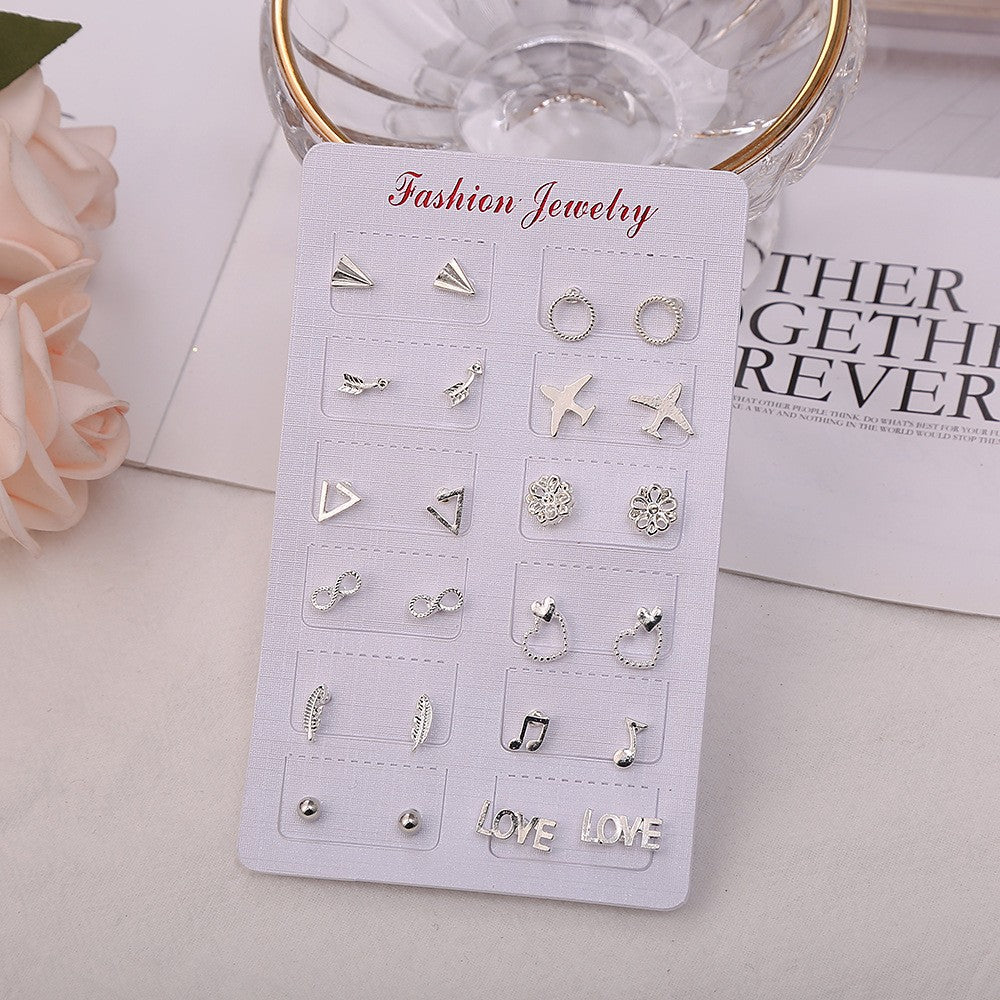Women's Korean Style Personalized Small Love Snowflake Stud Earrings