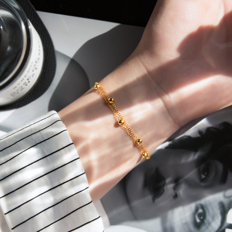 Simple Versatile Round Beads Chain Design Personality Bracelets