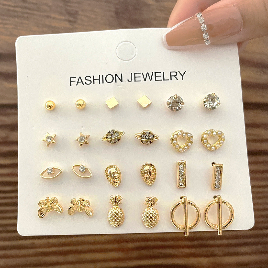 Water Drop Ear Style Spot Drill Love Starry Sky Eyes Earrings