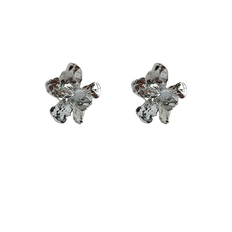 Women's Cold Style Irregular Three-dimensional Metal Flower For Earrings