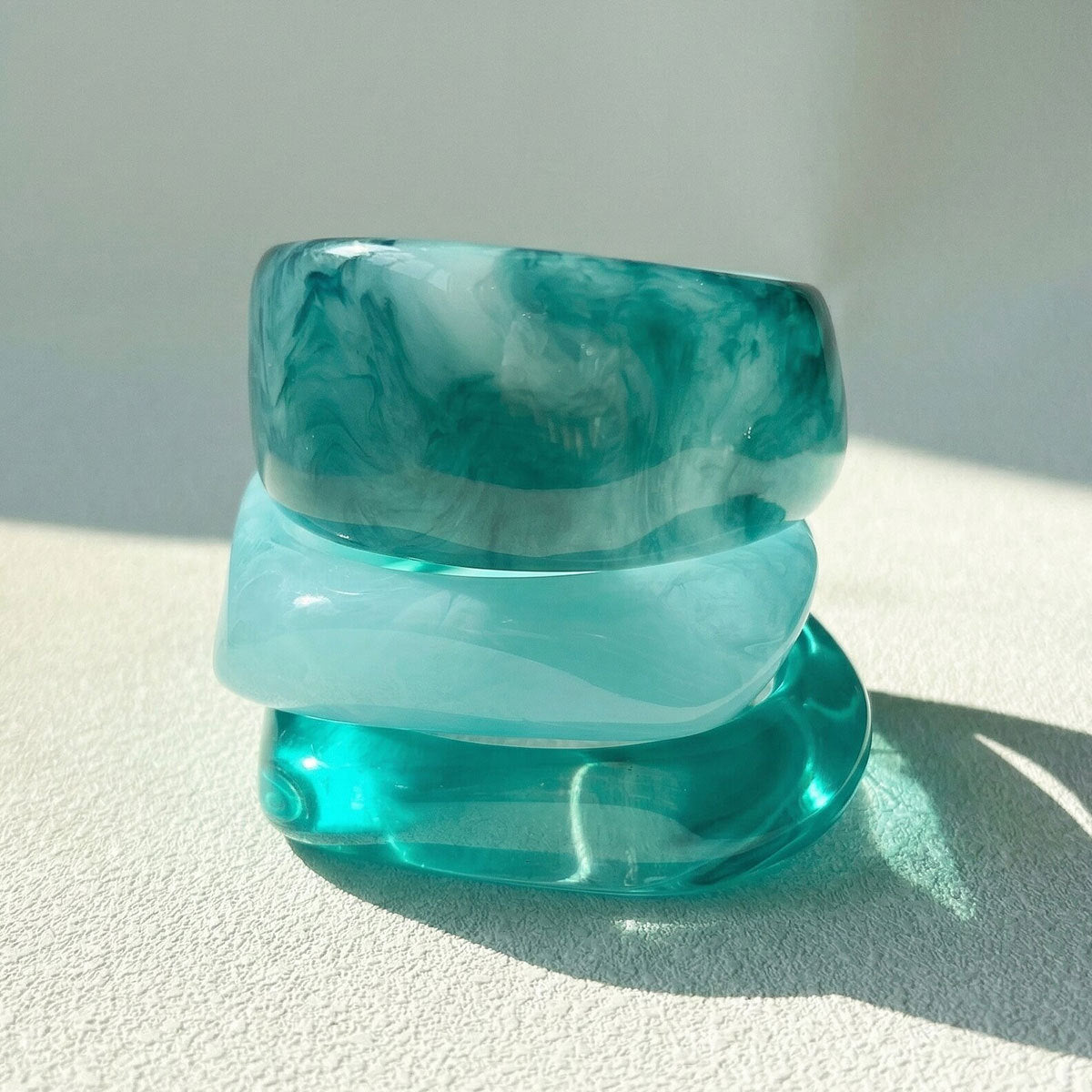 Geometric Resin Stylish Simple Versatile Blue Bracelets