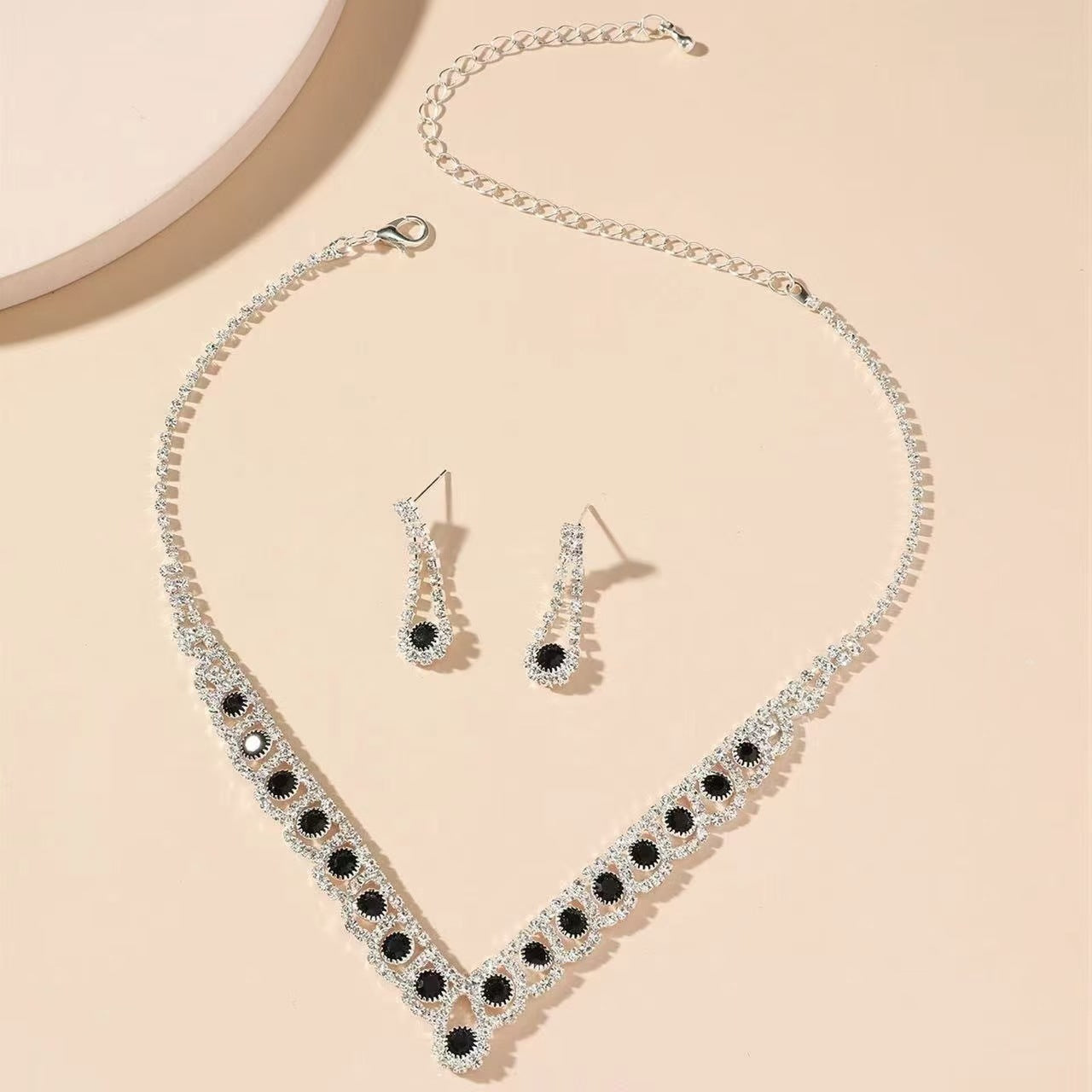 Emerald Claw Chain Rhinestone Simple Two-piece Design Bridal Necklaces