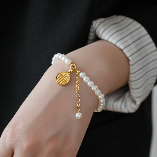 Pearl Tassel Blessing Card Female Summer Bracelets