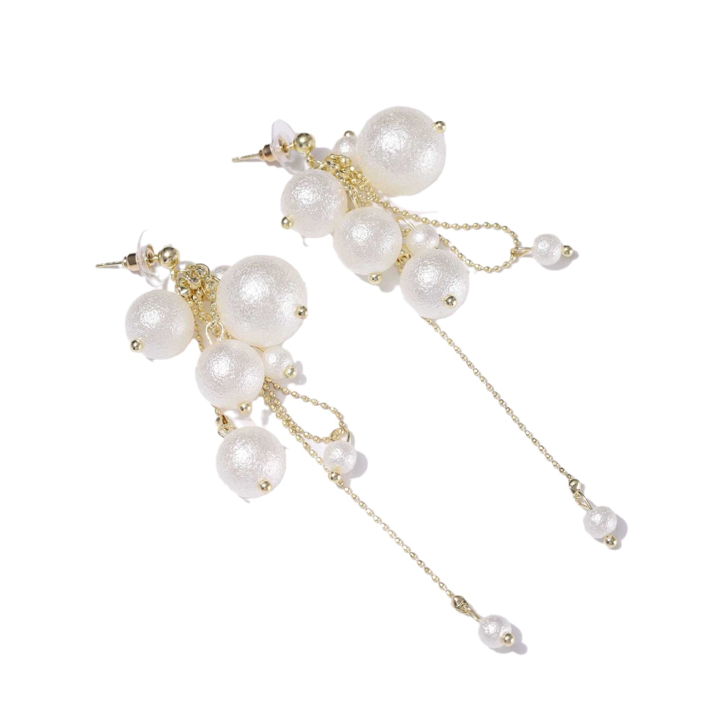 Romantic Vacation Style Cotton Pearl Tassel Earrings