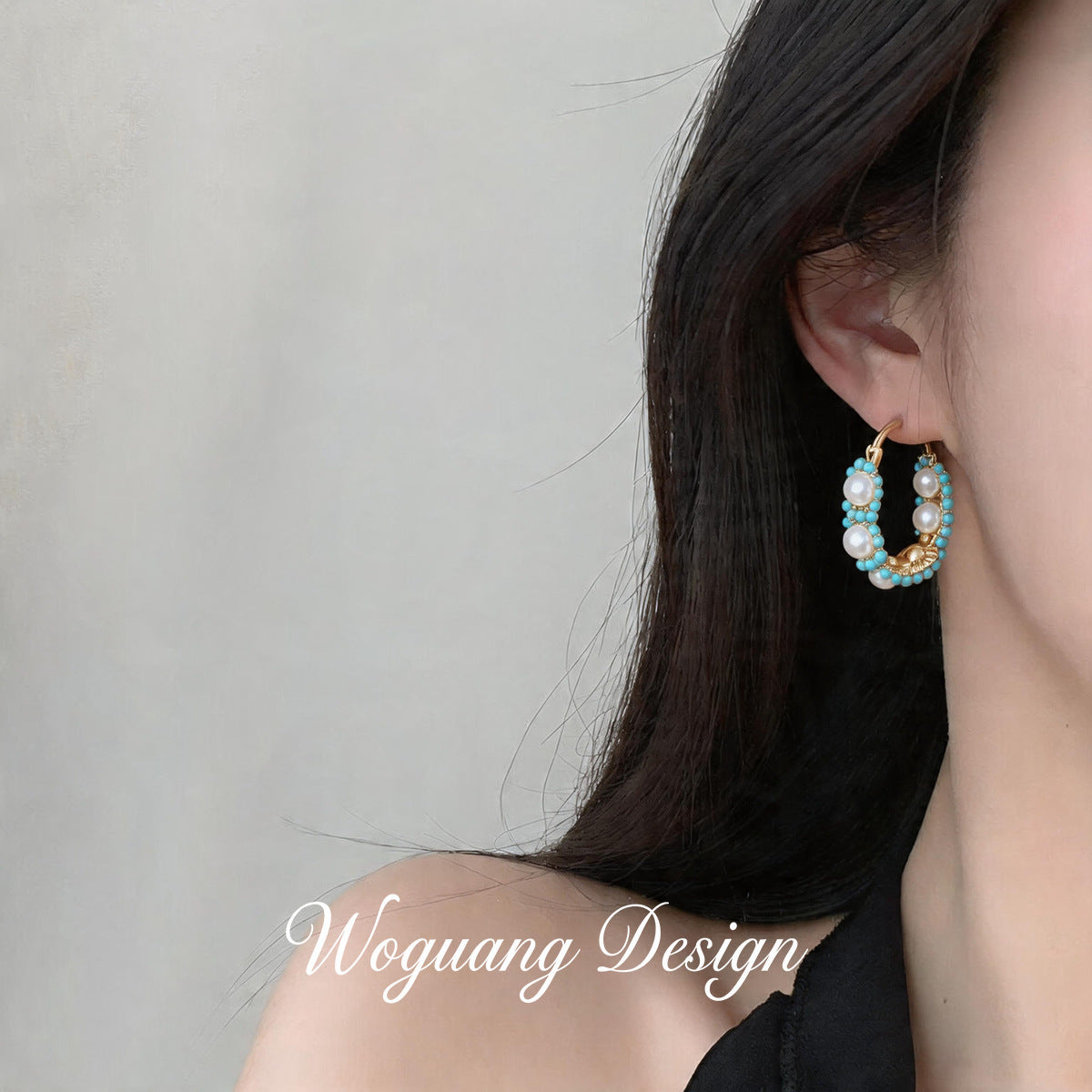 Winding Pearl Fashionable Personalized Design Versatile Light Luxury Ear Buckle