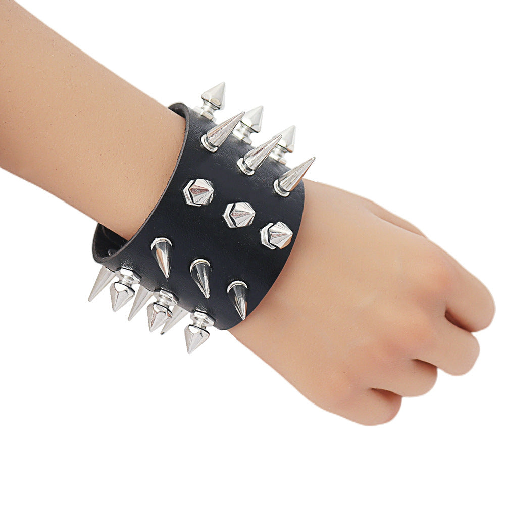 Gothic Personality Long And Short Rivet Bracelets