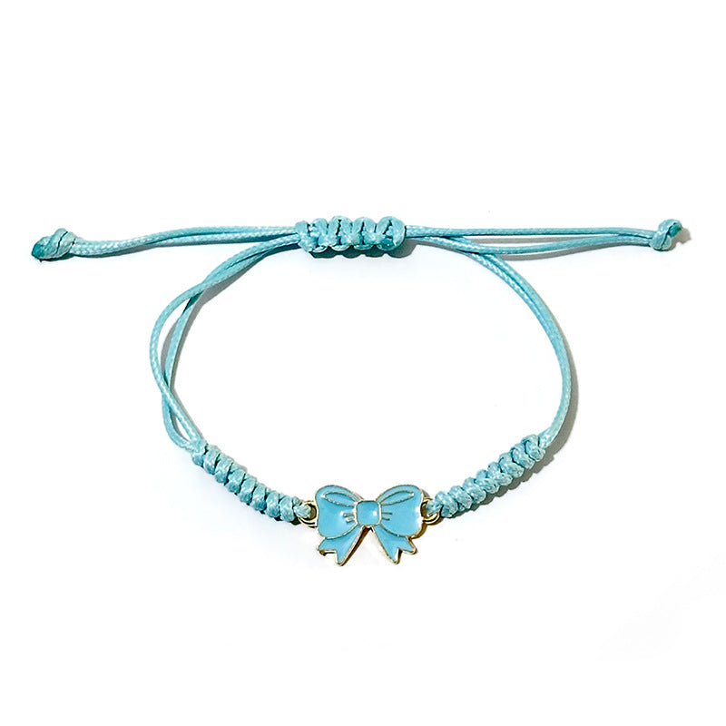 Girlfriends Friendship Alloy Dripping Oil Bow Wax Line Bracelets
