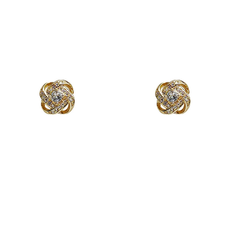 Women's Needle Plated Spiral Knot For Simple Earrings