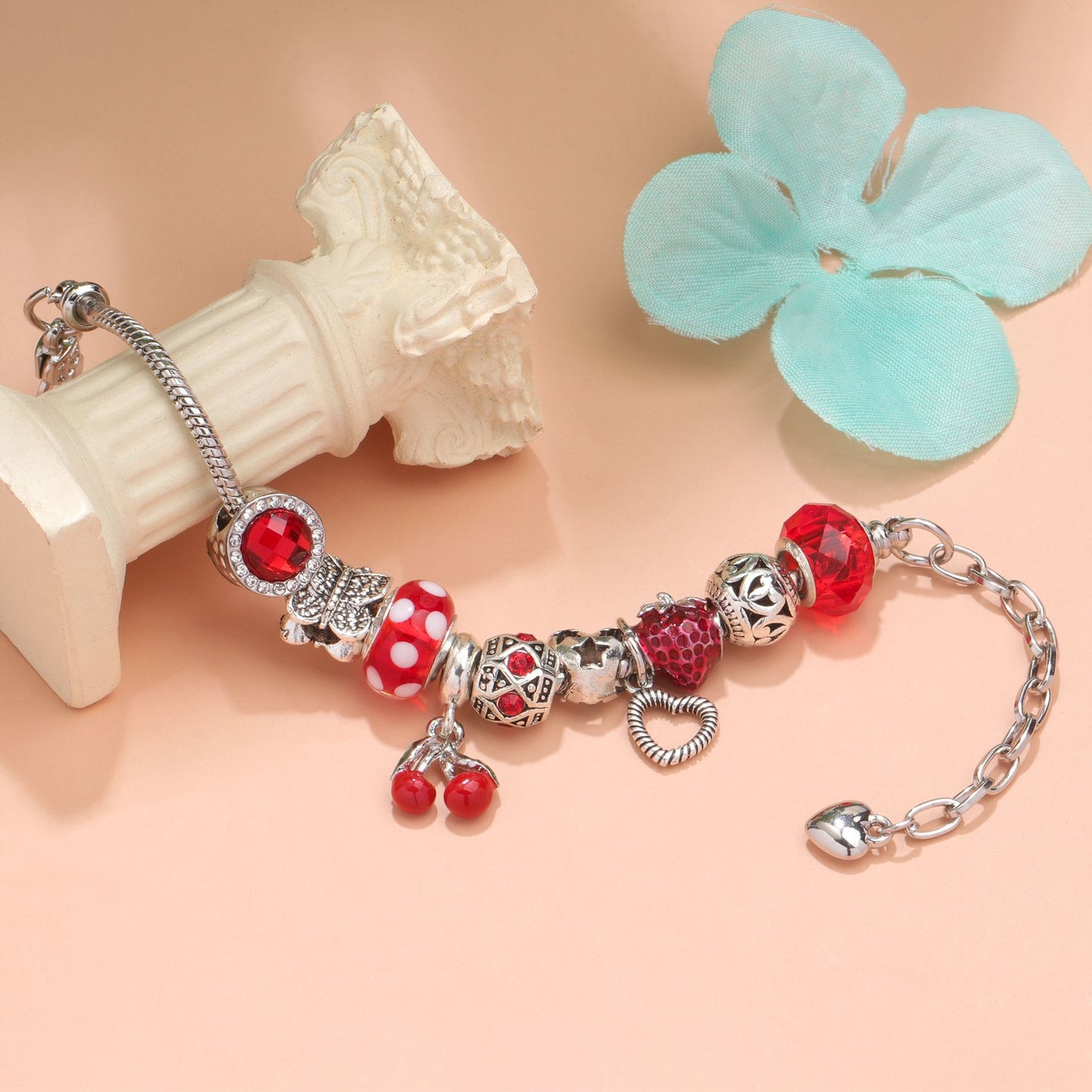 Butterfly Cherry Beaded Sweet Light Luxury Spot Drill Bracelets