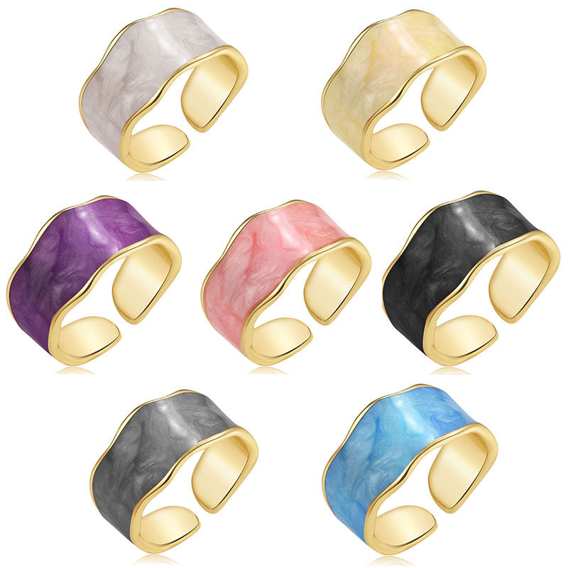 Enamel Drip Glazed Knuckle Simple Cold Rings – Nutricaodiaria