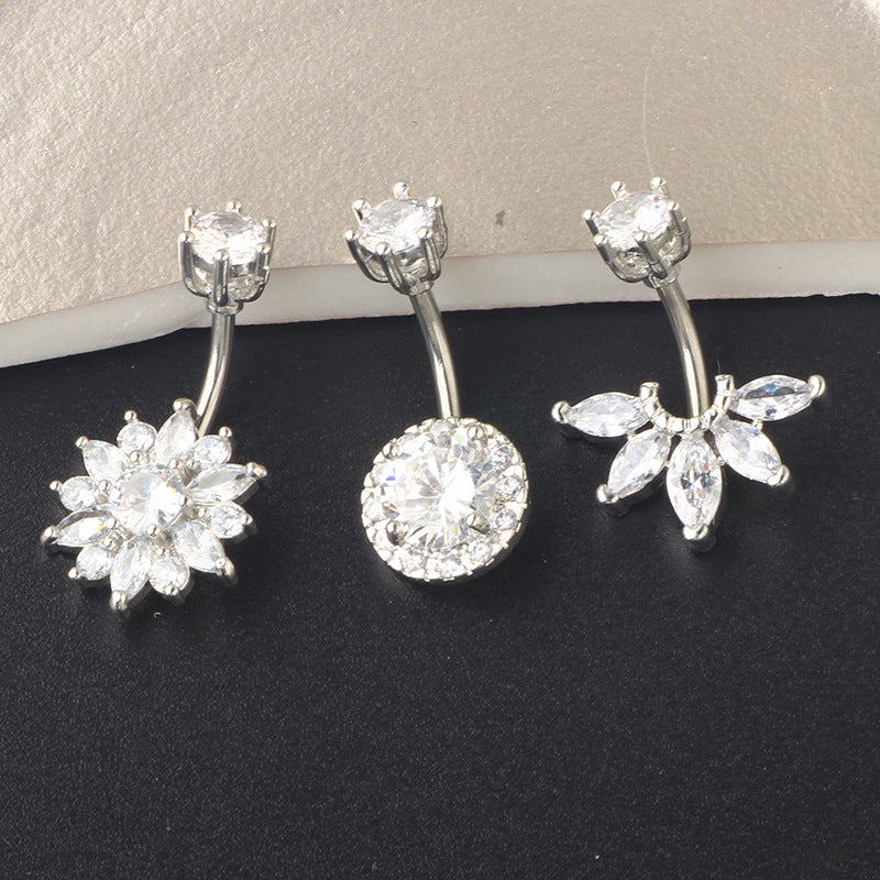 Zircon Navel Human Body Piercing Piece Rings