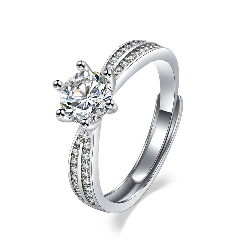 Creative Moissanite Snowflake Wedding Diamond Live Rings