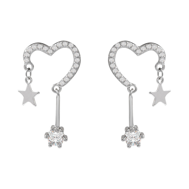 Needle French Style Vintage Pearl Hollow Rose Tide Super Stud Earrings