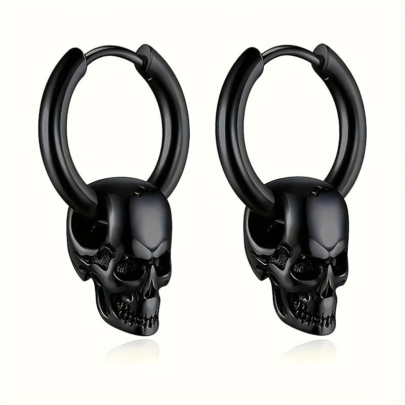 Exaggerated Personalized Zinc Alloy Skull Cold Wind Dark Hip Hop Earrings