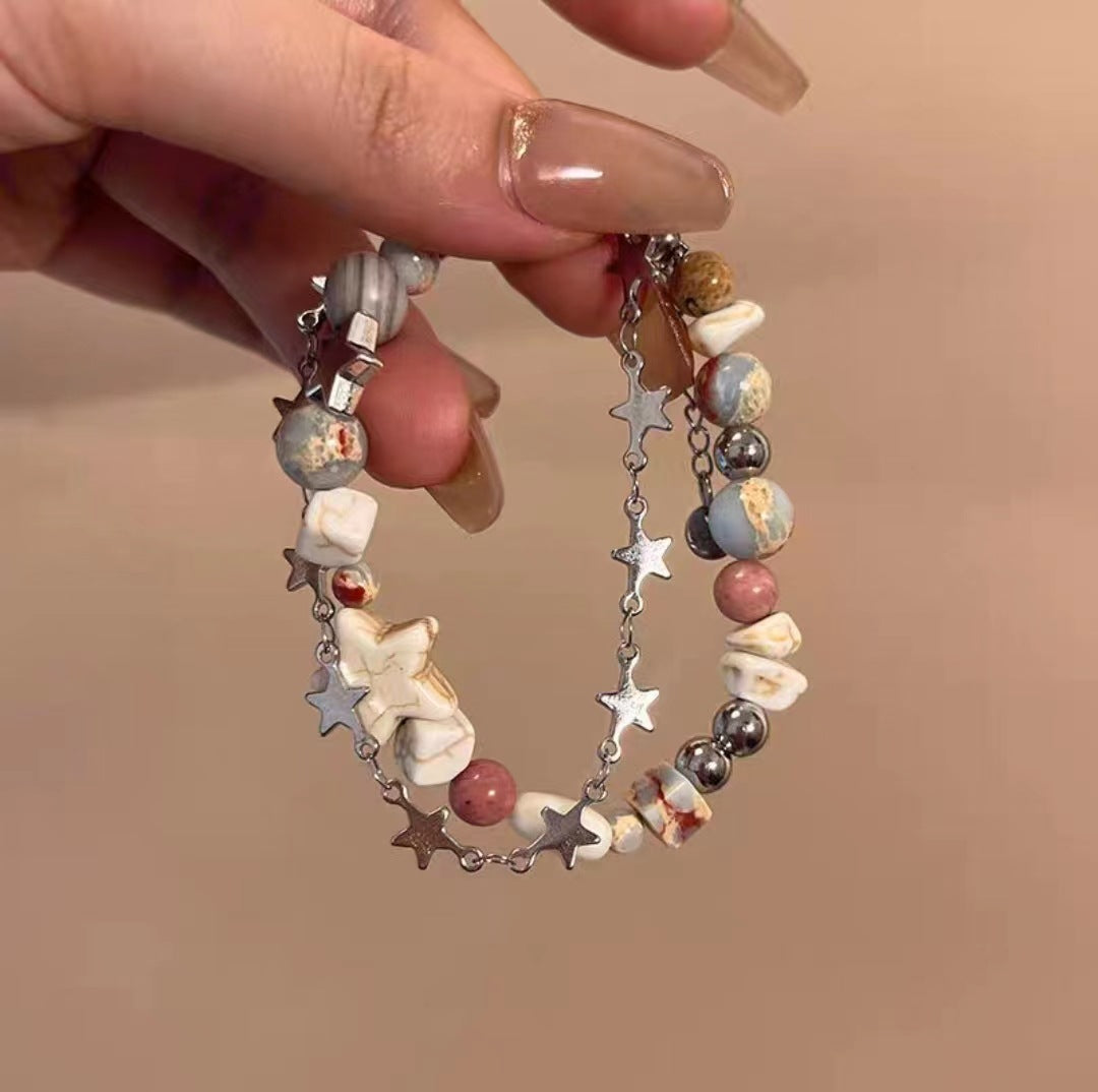 Bracelets de luxe légers en perles de pierre naturelle pour femmes