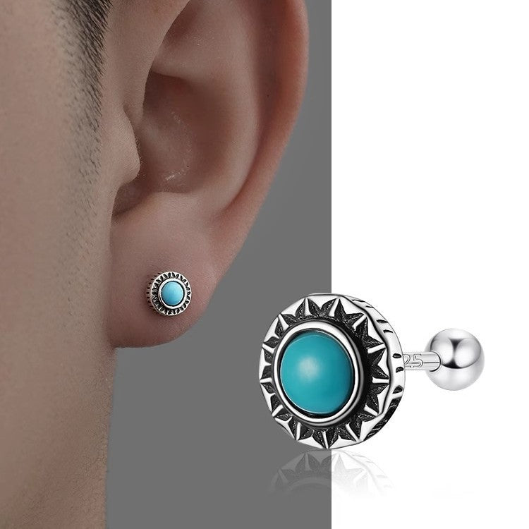 Men's Round Green Threaded Single Temperament Sleeping No Need To Take Rings