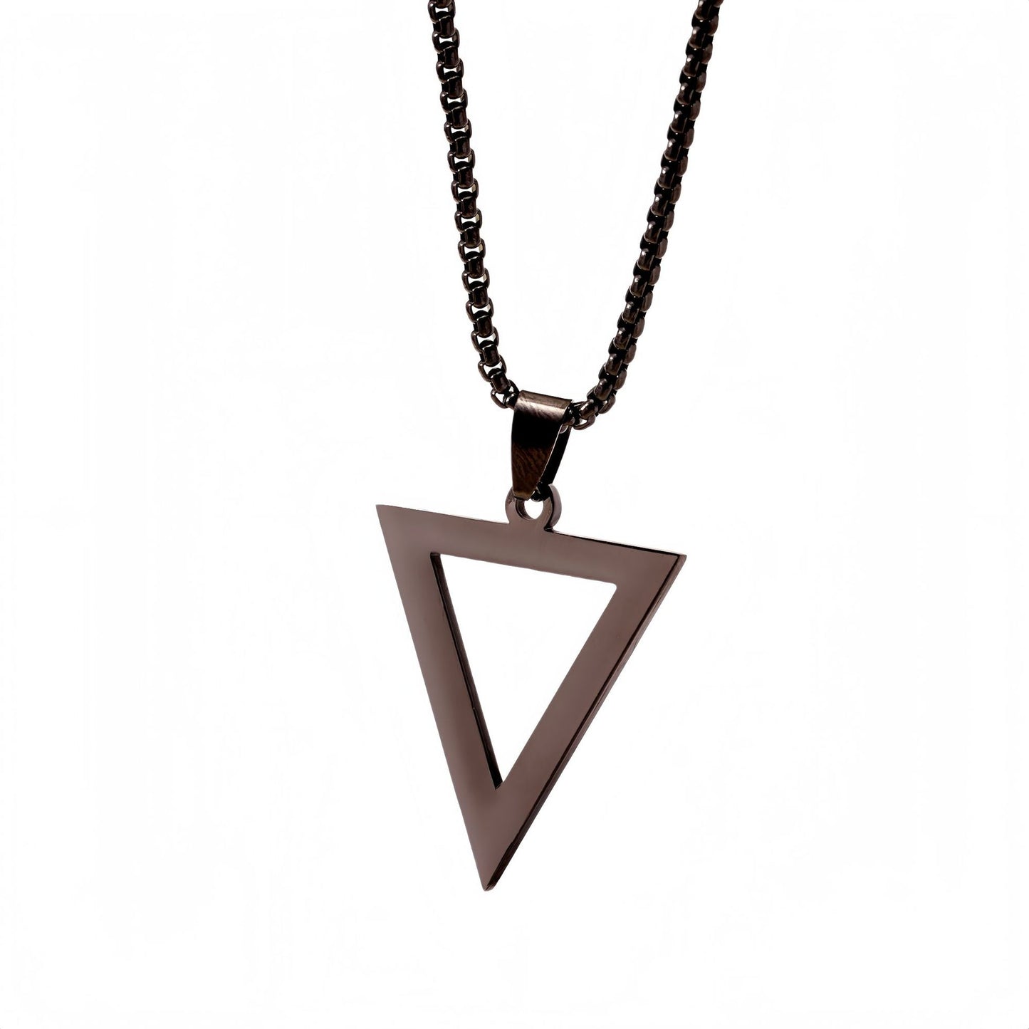 Men's Titanium Steel Black Triangle Stainless Geometric Necklace