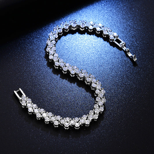 Broadcast Roman Diamond Female Imitation Moissanite Bracelets