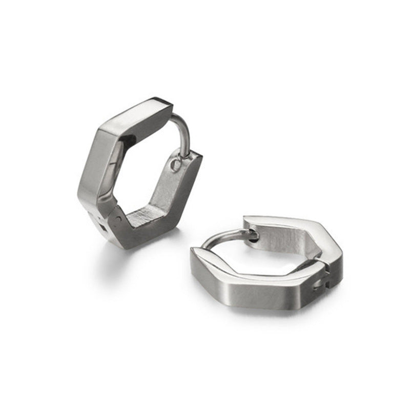Women's & Men's Black Series Punk Titanium Steel Clips Ear Clip