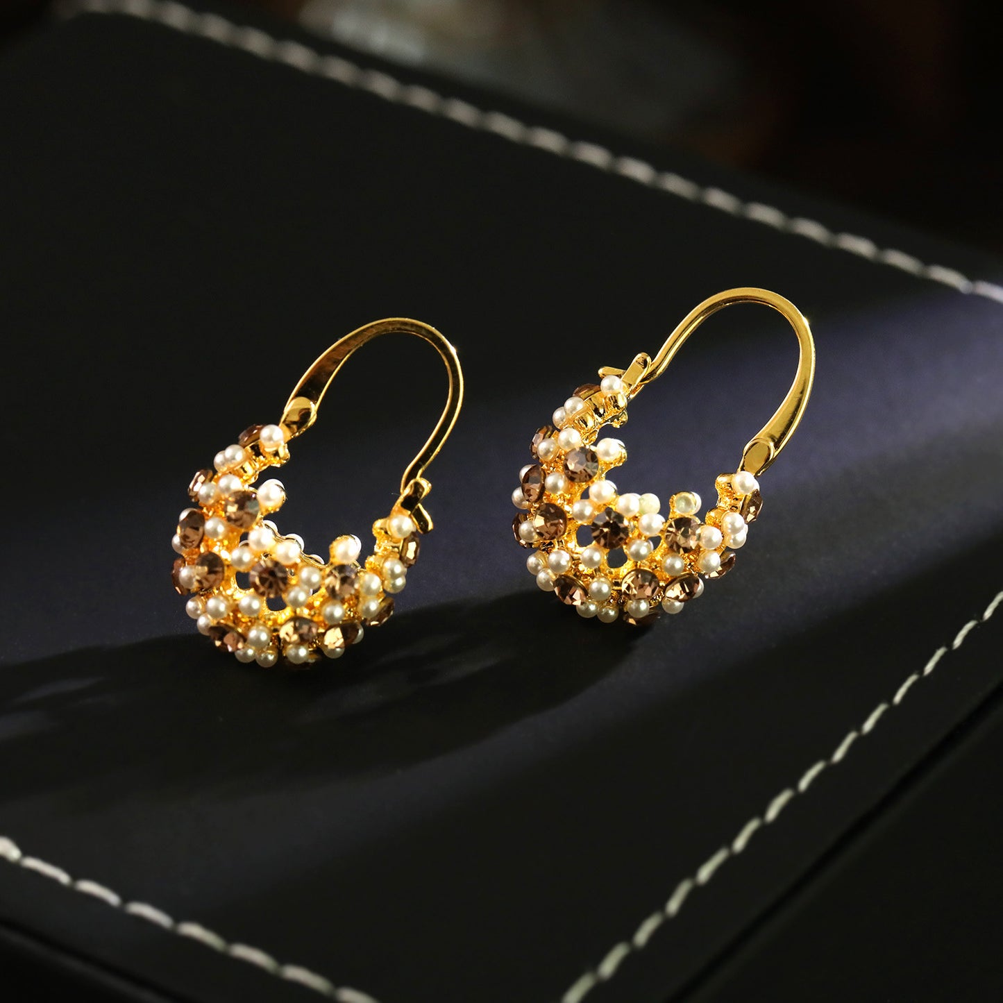 Pearl Flower Basket U-shaped Clip Exquisite Ear Buckle