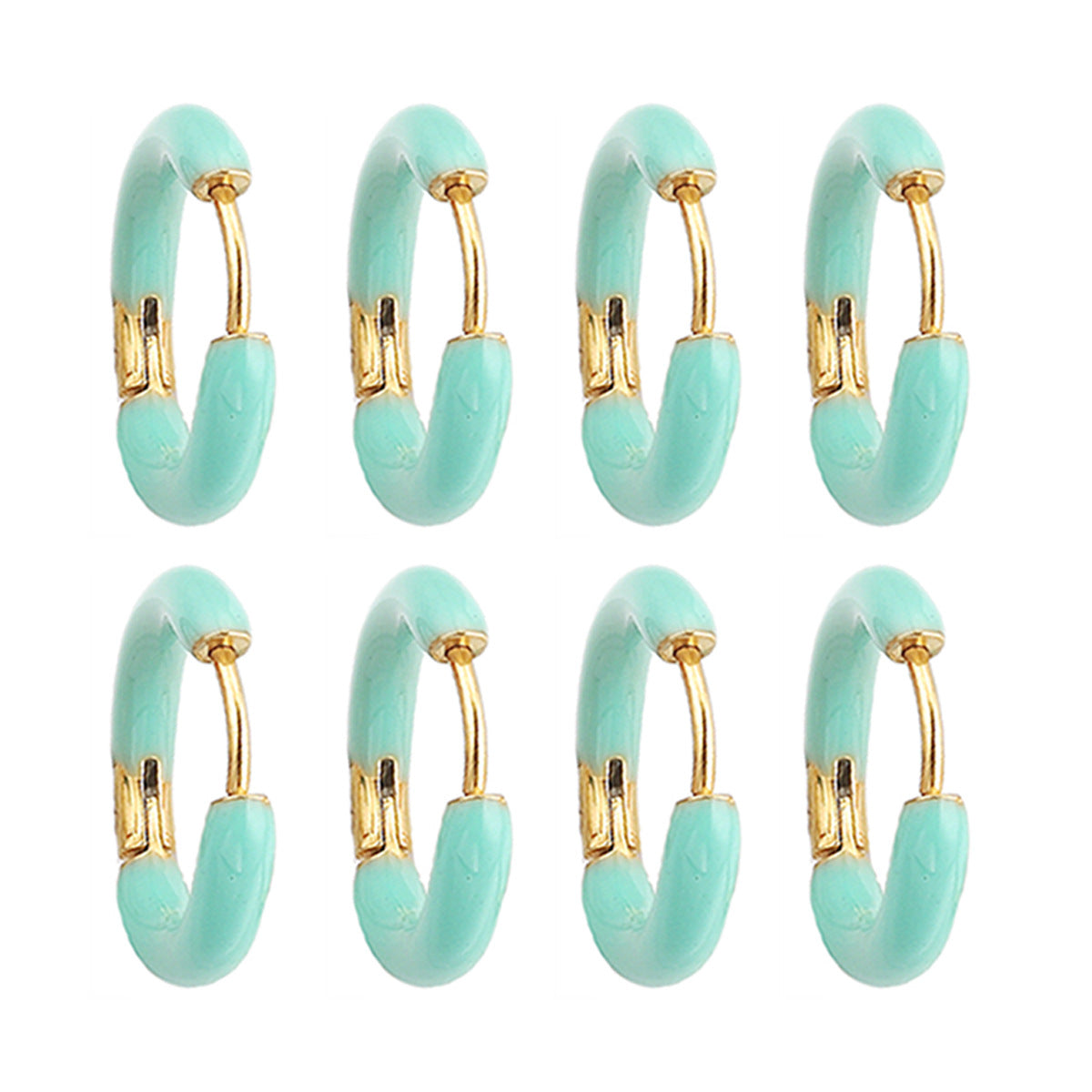Enamel Color Handmade Oil Dripping Stainless Steel Clip Titanium Classic Ear Buckle